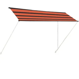 vidaXL Auvent rétractable 400x150 cm Orange et marron pas cher