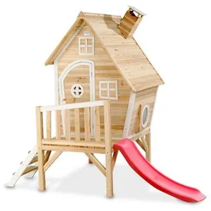 Comparateur de prix : EXIT Maison cabane de jardin enfant avec toboggan Fantasia 300 bois...