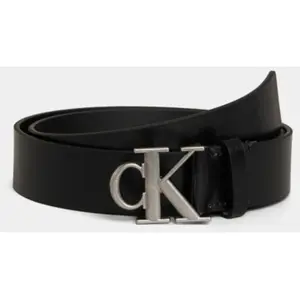 calvin klein jeans Ceinture en cuir monogramme métallique pas cher