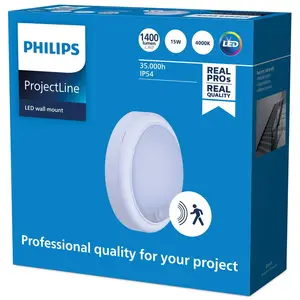 Comparateur de prix : Applique LED extérieure Philips ProjectLine - Blanc naturel - 15 W