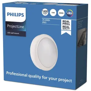 Comparateur de prix : Applique murale LED extérieure Philips ProjectLine - Blanc naturel - 15 W