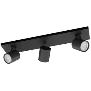 Spot métallique 3 lumières philips runner gu10 ip20 noir - 43533900 pas cher