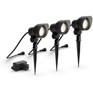 Pack de 3 spots extérieurs PHILIPS GardenLink, 24W, 2700K, IP44Vendu parcarrefour