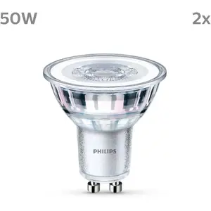 Philips pack de 2 ampoules LED GU10, 50W, 4000K, blanc froidVendu parluminaire