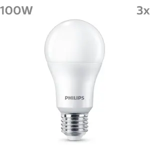 Comparateur de prix : Philips LED Pack de 3 ampoules A67 E27, 4000 K, 13 W, 8719514451339, A67