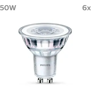 Comparateur de prix : Philips, pack de 6 ampoules LED GU10, 50W, blanc froid non dimmable