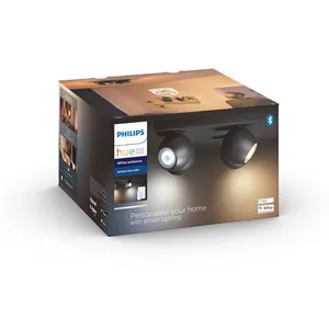 Éclairage connecté Philips Hue Buckram 4 Spots Noir pas cher