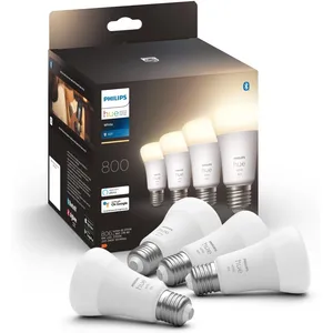 Comparateur de prix : Philips Hue White A60 - Ampoule Connectée E27 - 800 (pack De 4)