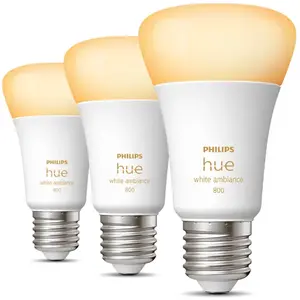 Comparateur de prix : Pack 3 ampoules connecté Philips Hue E27 A60 800lm blanc chaud à froid
