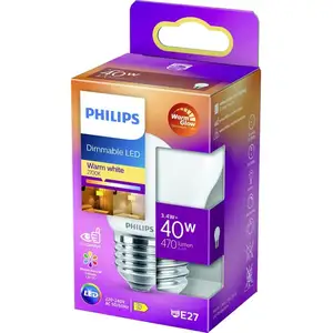Comparateur de prix : Philips LEDclassic Ampoule LED D45 E27, 2200-2700 K, 3,4 W, 8719514324497, D45