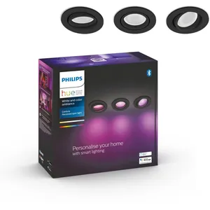 Philips White Ambiance, Centura spots encastrés noir 3x5.7W pas cher