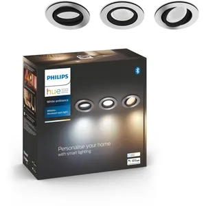 Spot encastrable connecté dimmable GU10 1050 lm IP20 5 W Philips Hue argent