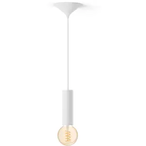 Philips Pack: Cordon De Suspension Moyen Blanc Pour Ampoules À Filament + Ampoule Globe Filament G93 Blanc Chaud À Blanc Froid.