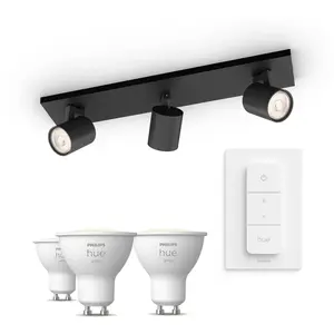 Philips Pack De 3 Spots Runner Noirs + Dimmer Switch + Ampoules  Gu10 ...