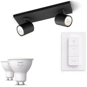 Philips Pack De 2 Spots Runner + Dimmer Switch + Ampoules Gu10 À Lumiè...