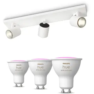 Philips Pack De 3 Spots Runner Blancs + Dimmer Switch + Ampoules Gu10 ... pas cher