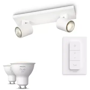 Philips Pack De 2 Spots Runner Blancs + Dimmer Switch + Ampoules Gu10 ...