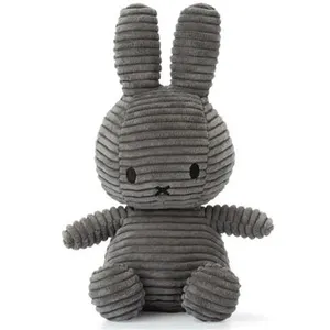 Peluche Miffy lapin velours côtelé 24 cm Gris pas cher