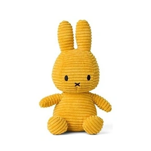 Peluche Miffy Lapin velours côtelé 24 cm Jaune pas cher