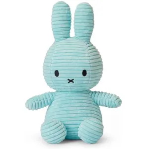 Peluche Miffy lapin velours côtelé 24 cm Bleu pas cher