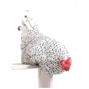 Farmwood Animals Poule Avec Queue En Métal Assise Sur Le Bord 23 X 14 X 24 Cm