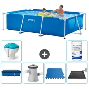 Dobeno Piscine Cadre Rectangulaire Intex - 260 x 160 x 65 cm - Bleue - Incluse AccessoireVendu parrue-du-commerce