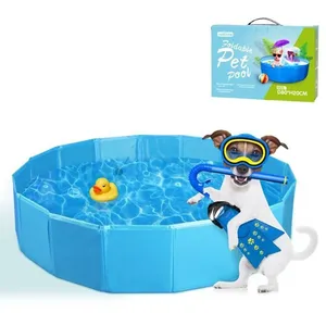 Nobleza - Piscine pour chien entièrement pliable. Sans gonflage. En PV... pas cher