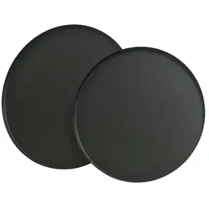 Comparateur de prix : Merkloos / Sans marque Plateau décoratif - DECORIS - Lot de 2 - Métal noir mat - 35 cm - Incassable