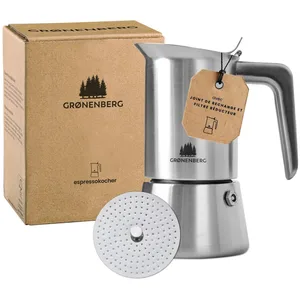Comparateur de prix : Cafetière Italienne - Groenenberg - 6 Tasses - Acier Inoxydable - Comp...