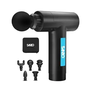 Sanbo Pistolet de Massage Musculaire Appareil de Massage Masseur de Muscle Profonds avec 6 Niveaux Réglables, 5 Têtes de Massage et l'Ecran LCD Pour pas cher