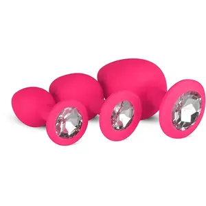 Comparateur de prix : EasyToys Lot de 3 plugs anaux - Rose avec Diamant