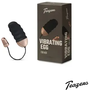 Teazers -  uf vibrant nervuré de forme aplatie avec télécommande - NoirVendu paradam-et-eve