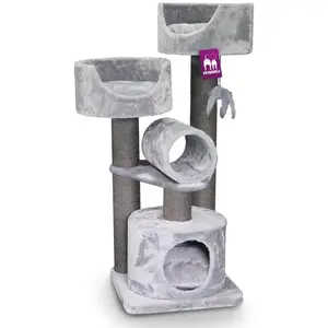 Petrebels Arbre à Chat Victoria 125 Gris, avec 2 Sofas LuxueuxVendu paramazon