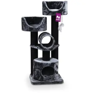 Petrebels Arbre à Chat Victoria 125 Noir, avec 2 Sofas LuxueuxVendu paramazon