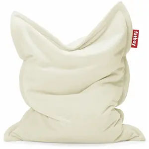 Pouf en tissu écru Slim Teddy Original - FatboyVendu parmade-in-design