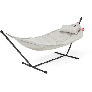 Fatboy Hamac en acier noir et tissu gris mist avec coussin 270x138x110... pas cher
