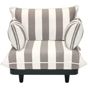 Fauteuil lounge rayé cacao 100x90cm Paletti - Fatboy pas cher