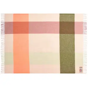 Plaid à carreaux en laine orange Colour Blend - Fatboy pas cher