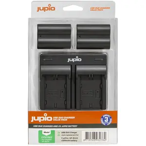 Comparateur de prix : Jupio Value Pack: 2x batterie NP-W235 + double chargeur USB