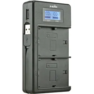 Jupio chargeur double compatible avec sony np-fh50/70/100 np-fv50/70/100 pas cher