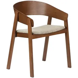 Comparateur de prix : Lot de 2 chaises de table RANI avec accoudoir marron   BOBOCHIC