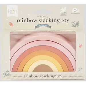 Comparateur de prix : A Little Lovely Company Jeu à empiler arc en ciel rose