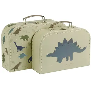Comparateur de prix : A Little Lovely Company Lot de 2 valisettes de rangement Dinosaure
