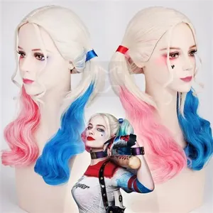 Perruques Suicide Squad Harleen Quinzel Cosplay Multicolore pas cher