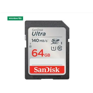 Comparateur de prix : SanDisk Ultra SDXC UHS-I U1 64 Go 140 Mo/s Full HD vidéo Carte SDXC appareil photo caméra