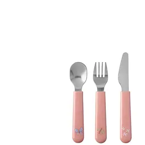 Comparateur de prix : Set de couverts enfant 3 pièces Mio fleurs et papillons rose Mepal