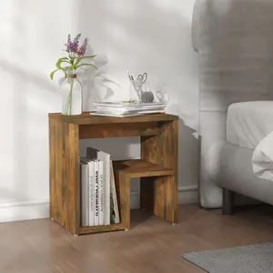 Comparateur de prix : vidaXL Table de chevet Chêne fumé 40x30x40 cm Bois d'ingénierie