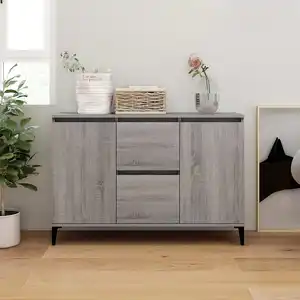 vidaXL Buffet Sonoma gris 104x35x70 cm Bois d'ingénierie pas cher