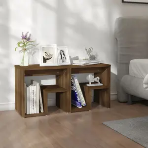 vidaXL Tables de chevet 2 pcs Chêne marron 40x30x40 cm Bois ingénierie pas cher