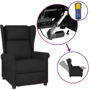 vidaXL Fauteuil inclinable électrique à oreilles noir tissu pas cher